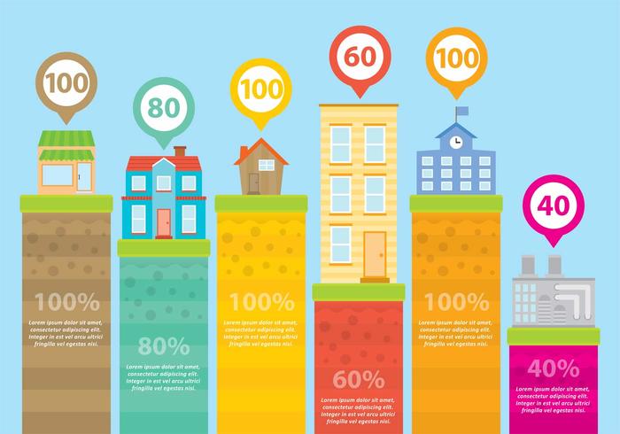建筑物Infographic矢量