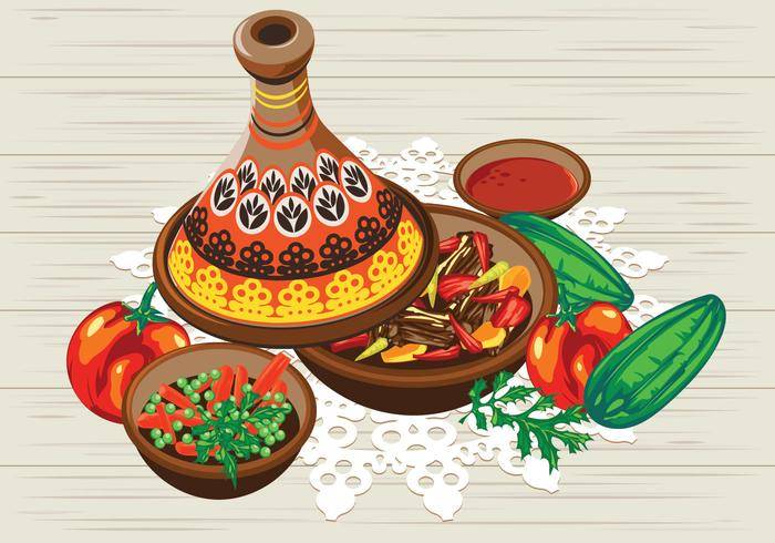 鸡肉和番茄酱蔬菜Tagine