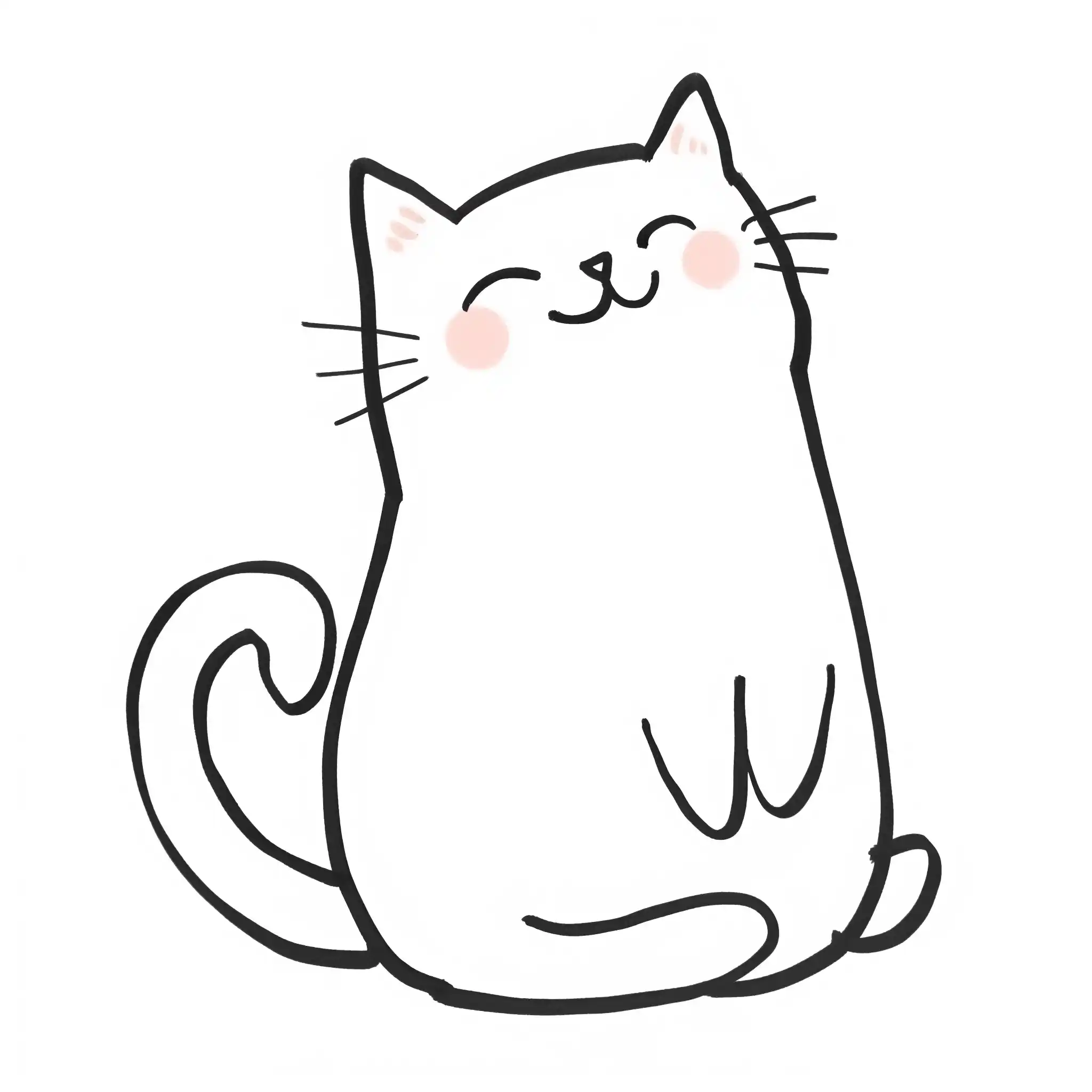Minimalist Cat Emoji Midjourney提示词