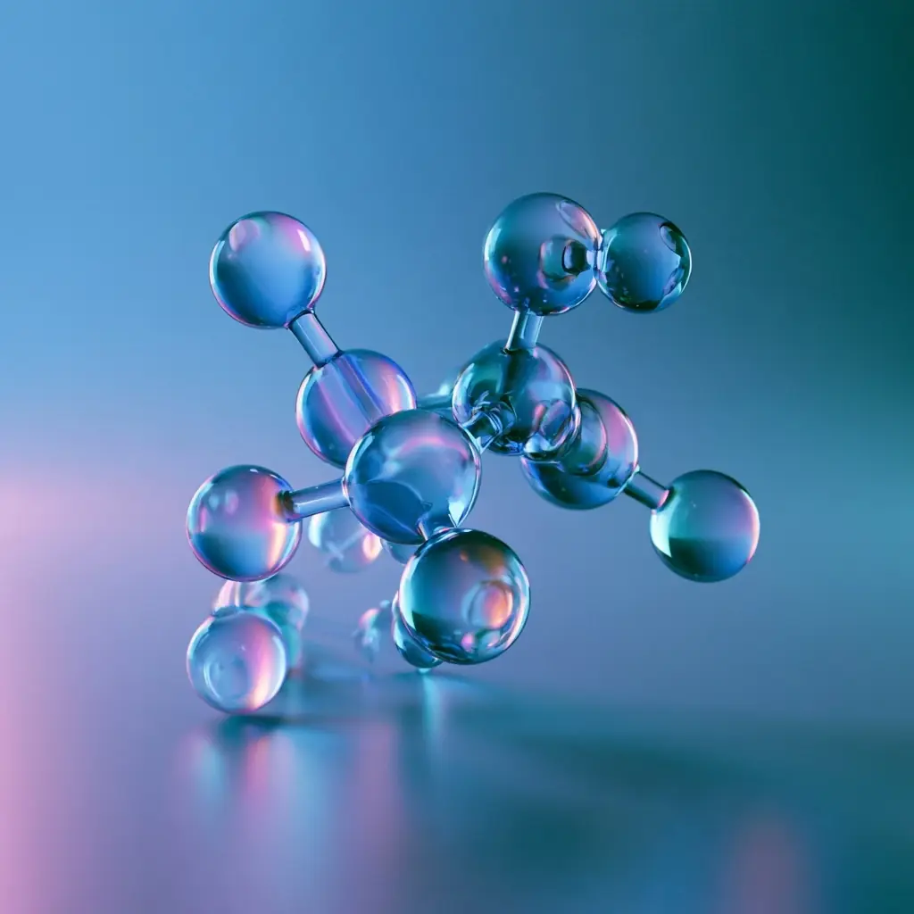 Glowing Molecular Sculpture Midjourney提示词