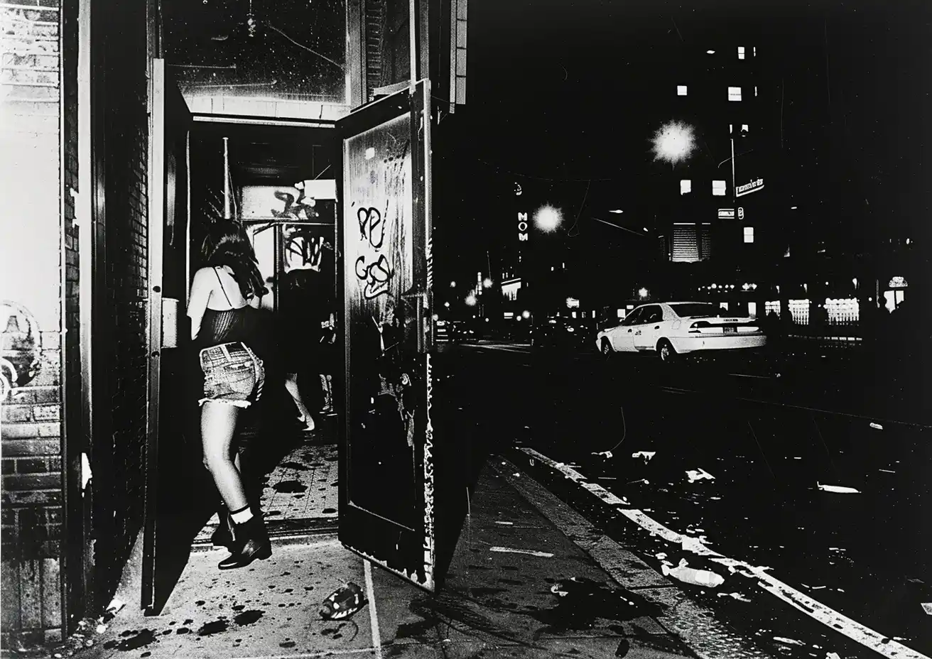 Nightclub Entrance Moriyama Style Midjourney提示词