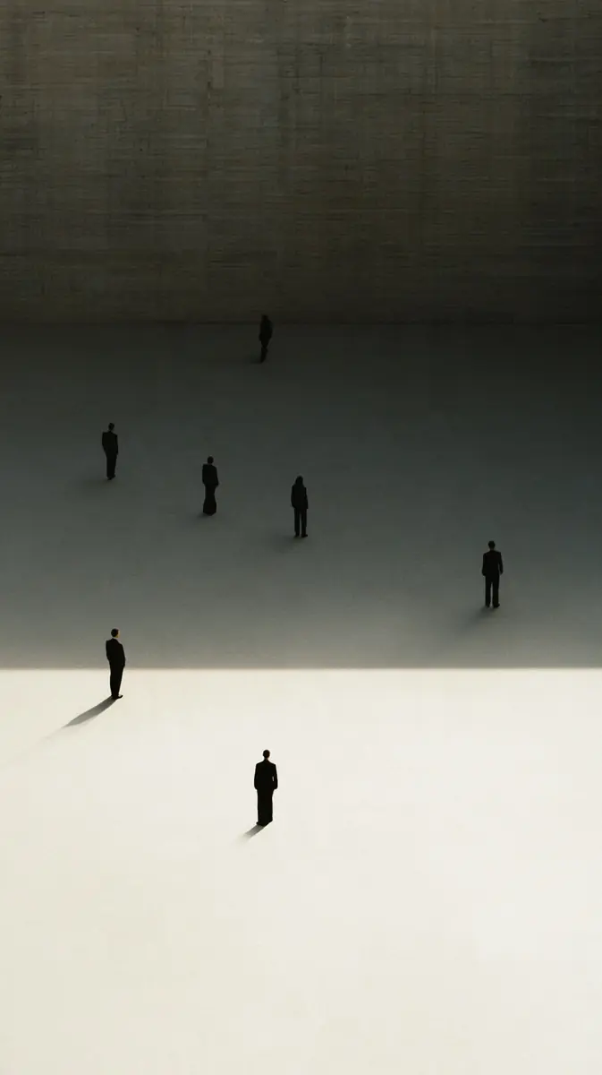 Minimalist Overhead Silhouettes Photography Midjourney提示词