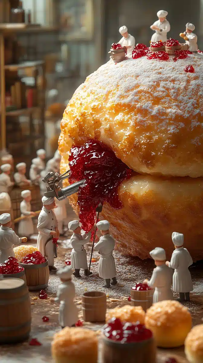 Whimsical Pczek Filling Scene Midjourney提示词