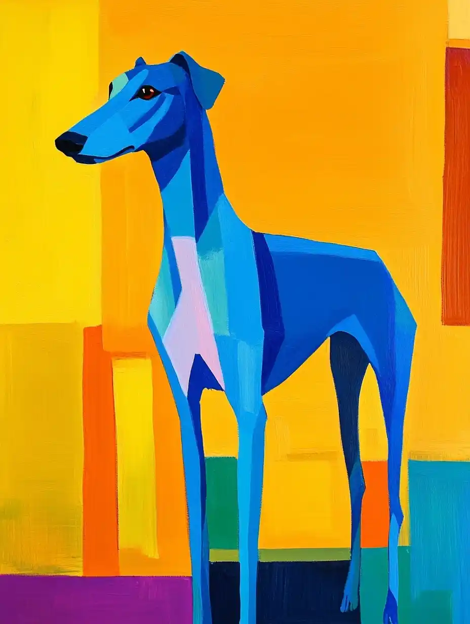 Blue Greyhound Urban Art Midjourney提示词