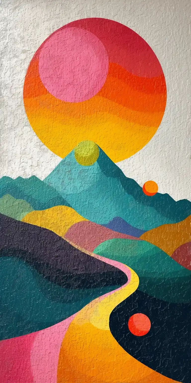 Mountain Sunrise Fauvism Midjourney提示词