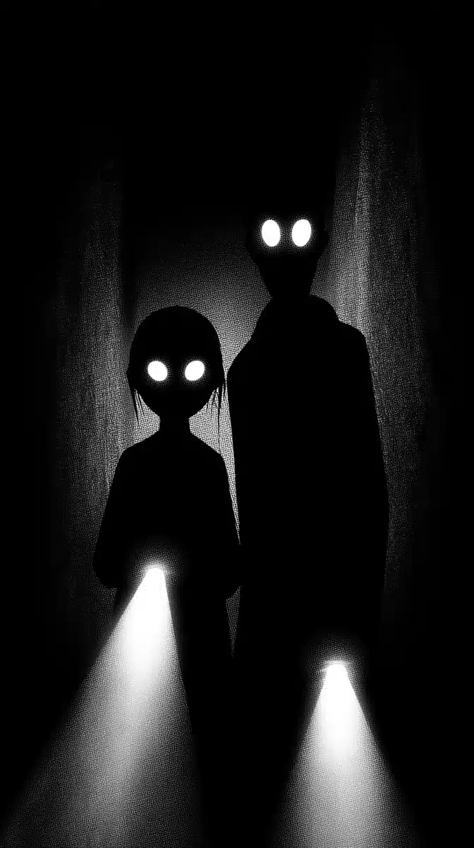 Silhouetted Figures in Anime Midjourney提示词