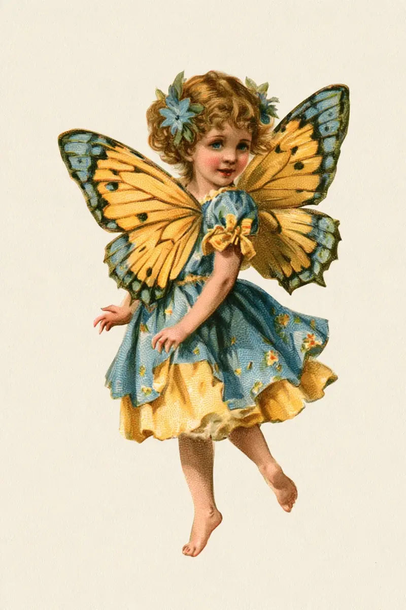 Vintage Storybook Fairy Clipart Midjourney提示词