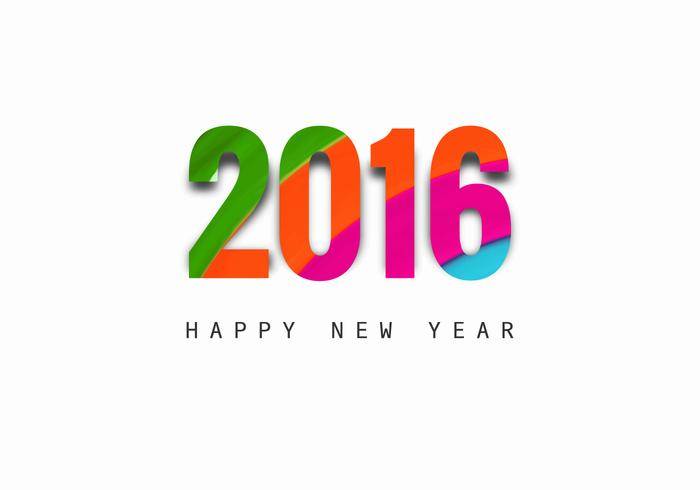 新年快乐和2016年文本设计