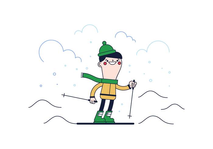 免费滑雪矢量