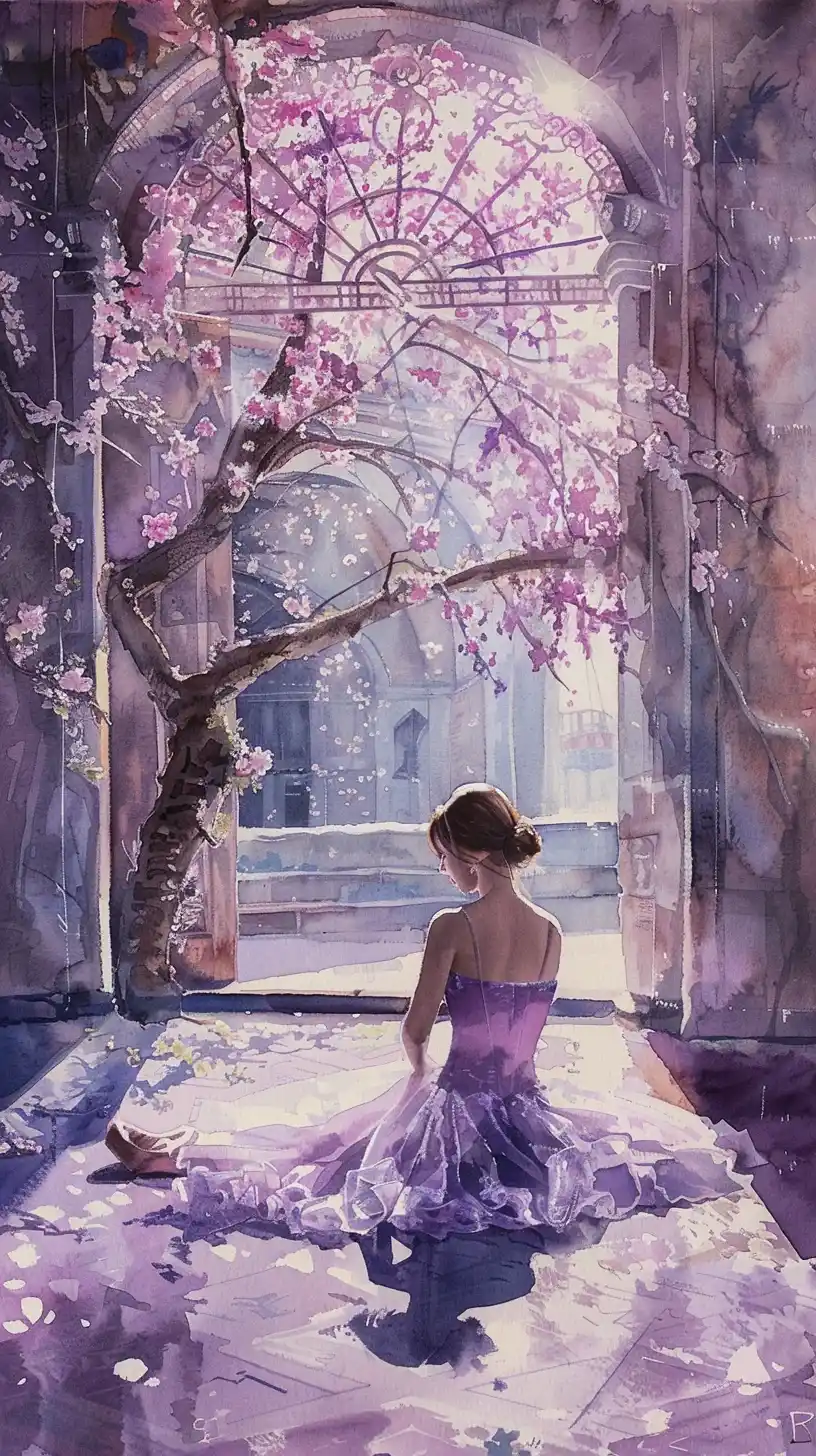 Oil Ballerina in Palace Midjourney提示词