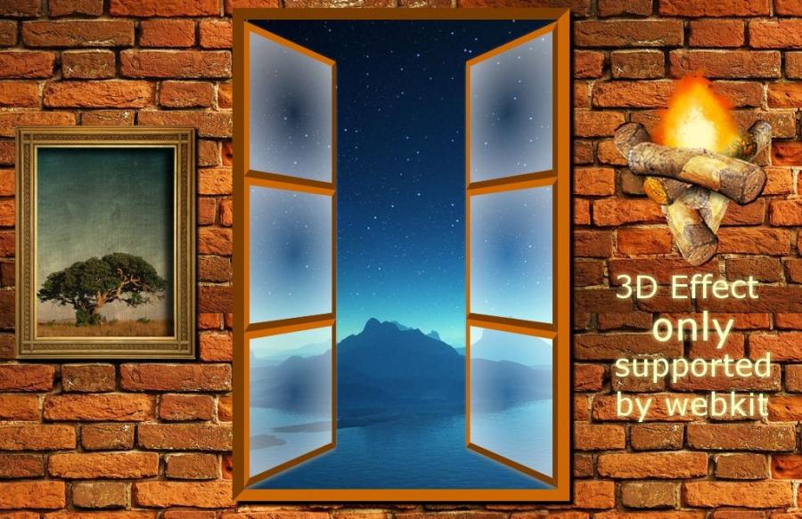 CSS3+jQuery 模拟 3D开窗效果
