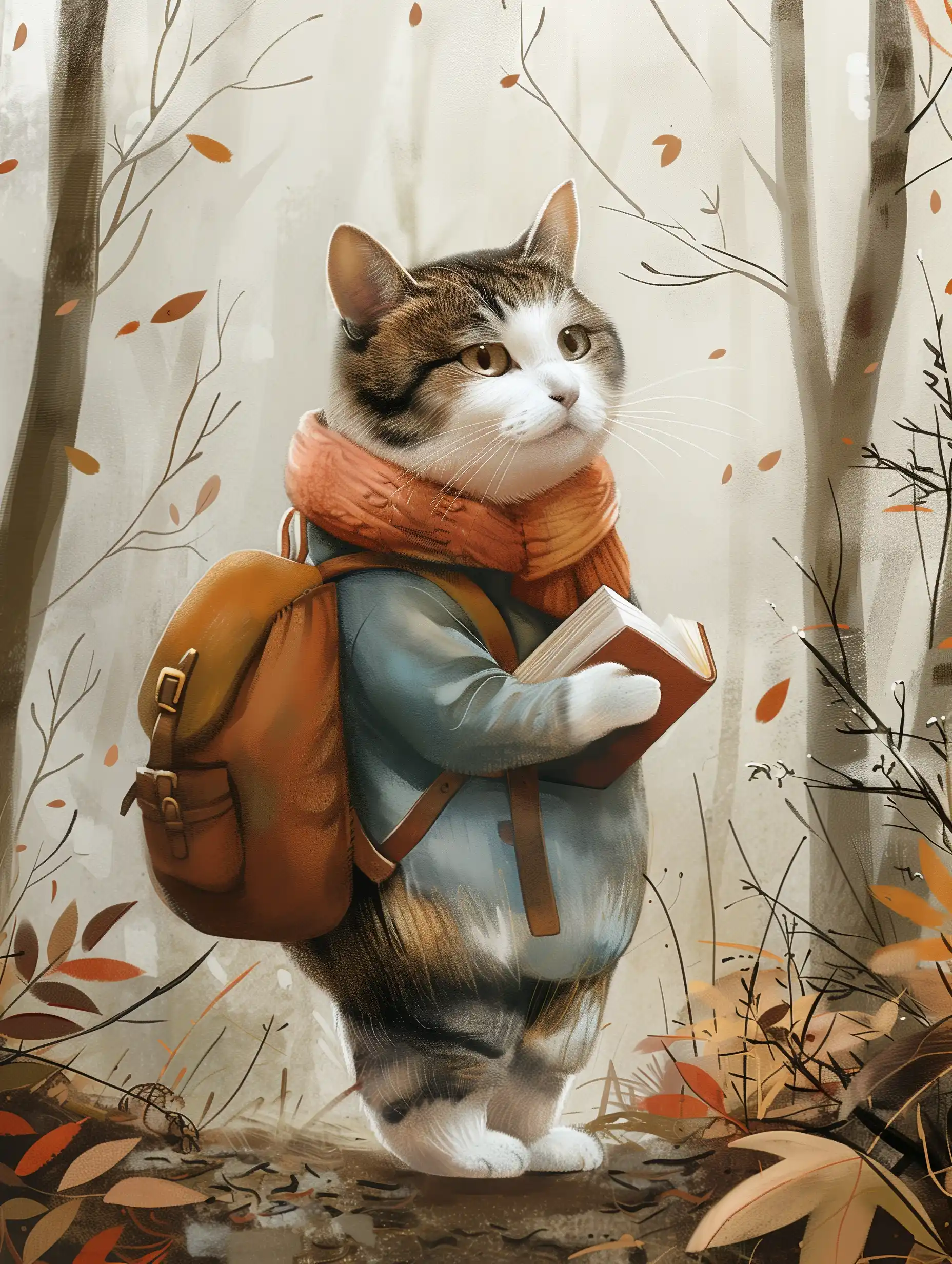 Cat School Spring Stroll Midjourney提示词