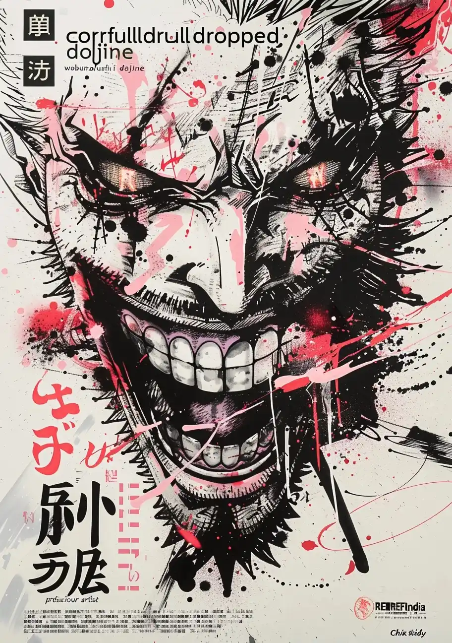 Colorful Anime Exhibition Flyer Midjourney 提示词生成效果