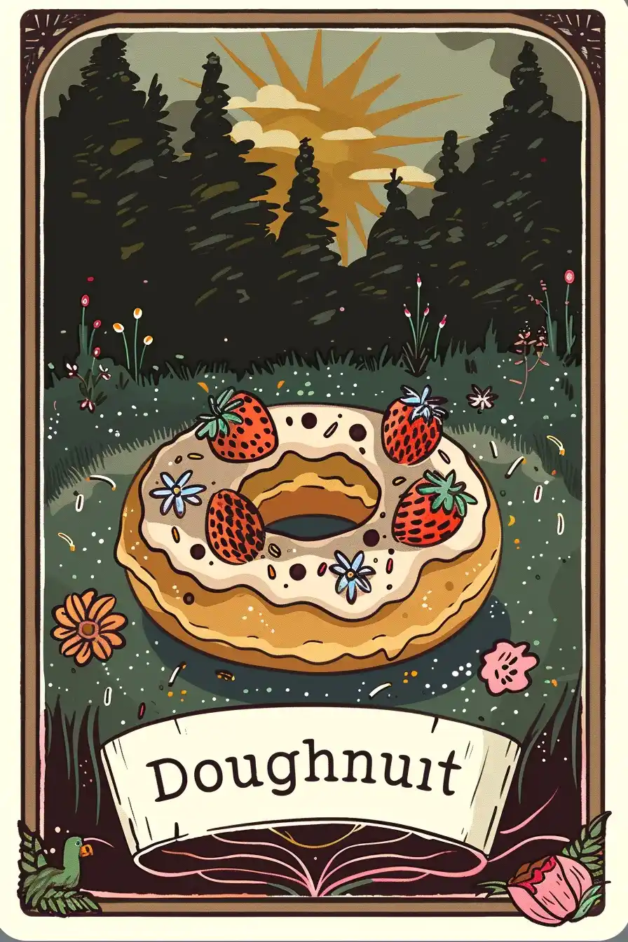 Art Nouveau Doughnut Delight Midjourney提示词