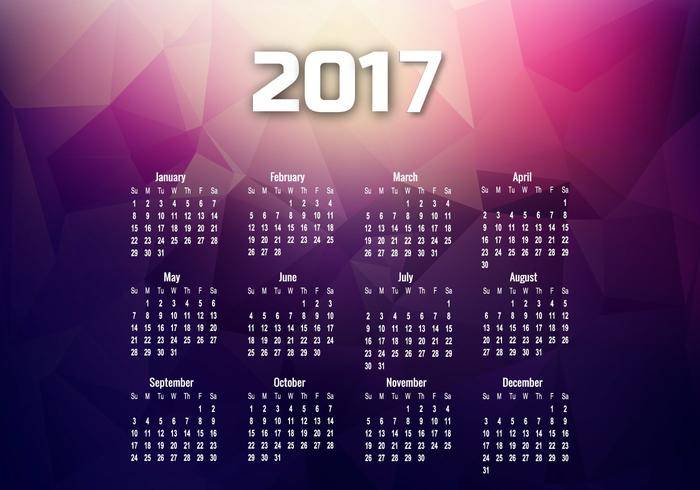 2017年日历与几个月和日期
