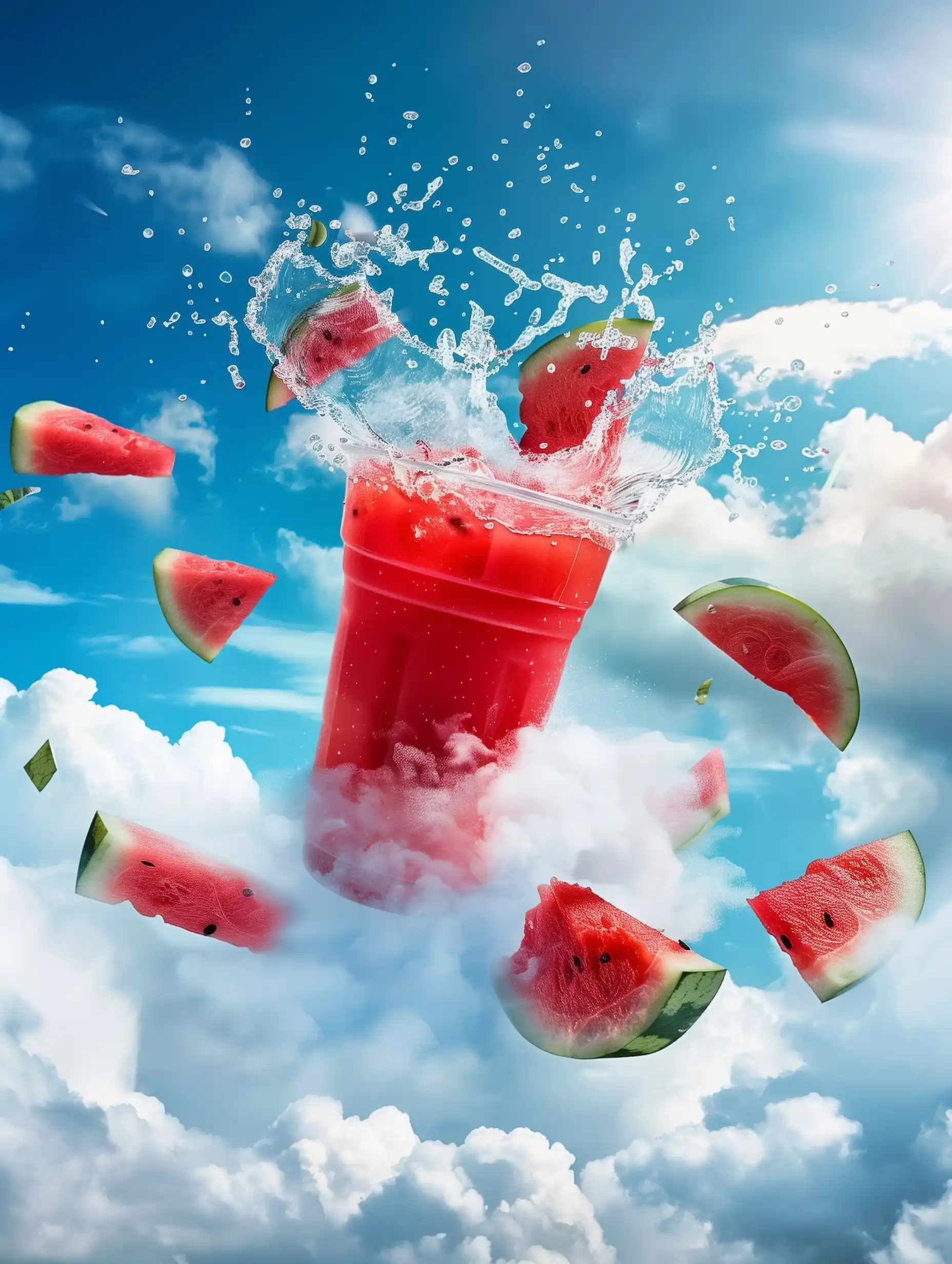Commercial Beverage Splash Art Midjourney提示词