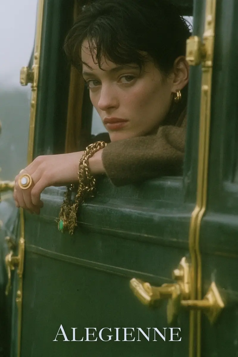 Analog Woman Vintage Car Midjourney提示词