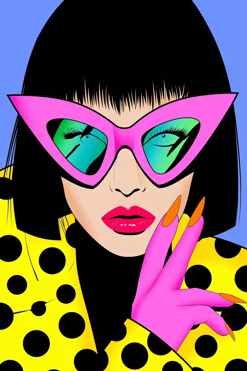 Pop Art Kusama Portrait Midjourney提示词