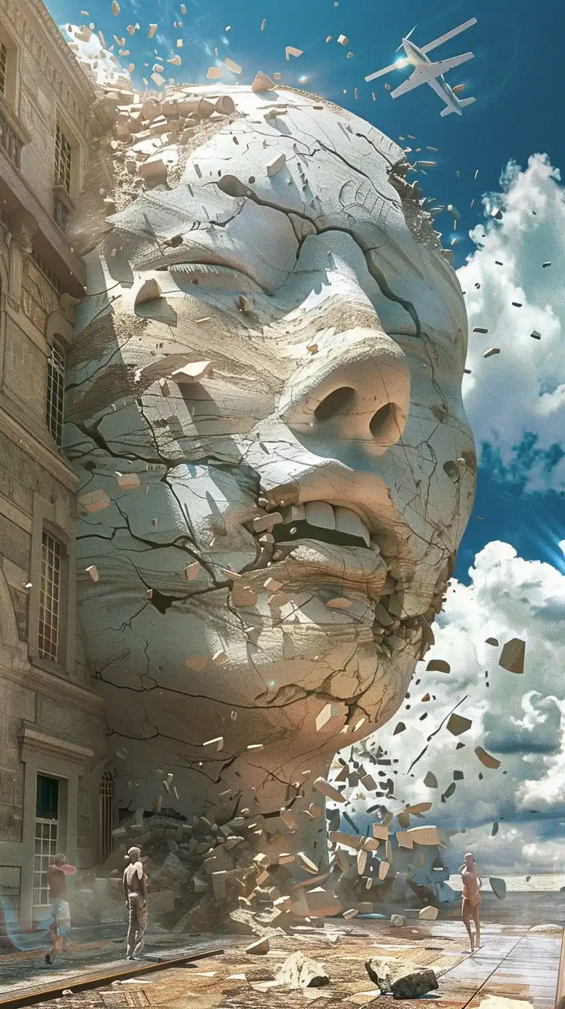Surreal Porcelain Model Bursting Midjourney提示词