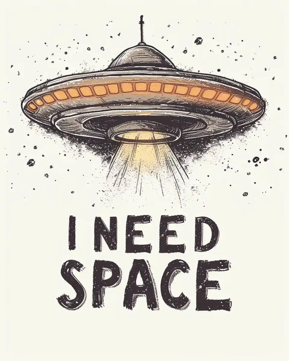 Cosmic UFO Tee Design Midjourney提示词