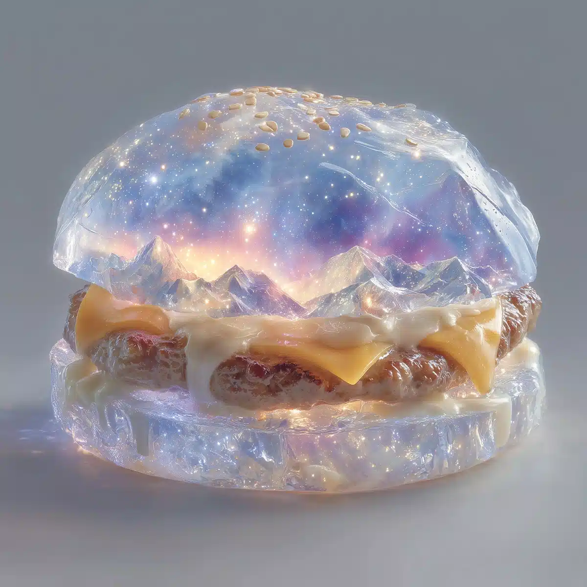 Polar Vortex Hamburger Illustration Midjourney提示词