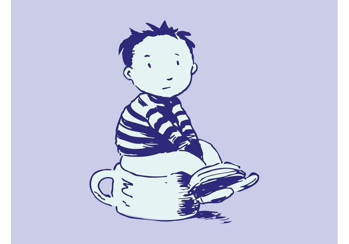 孩子在便盆