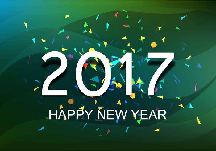 免费矢量新年2017年背景