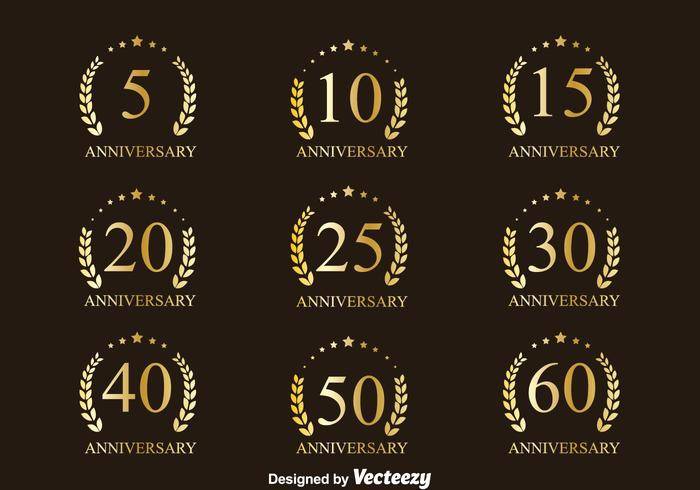 金色周年纪念徽章集合载体