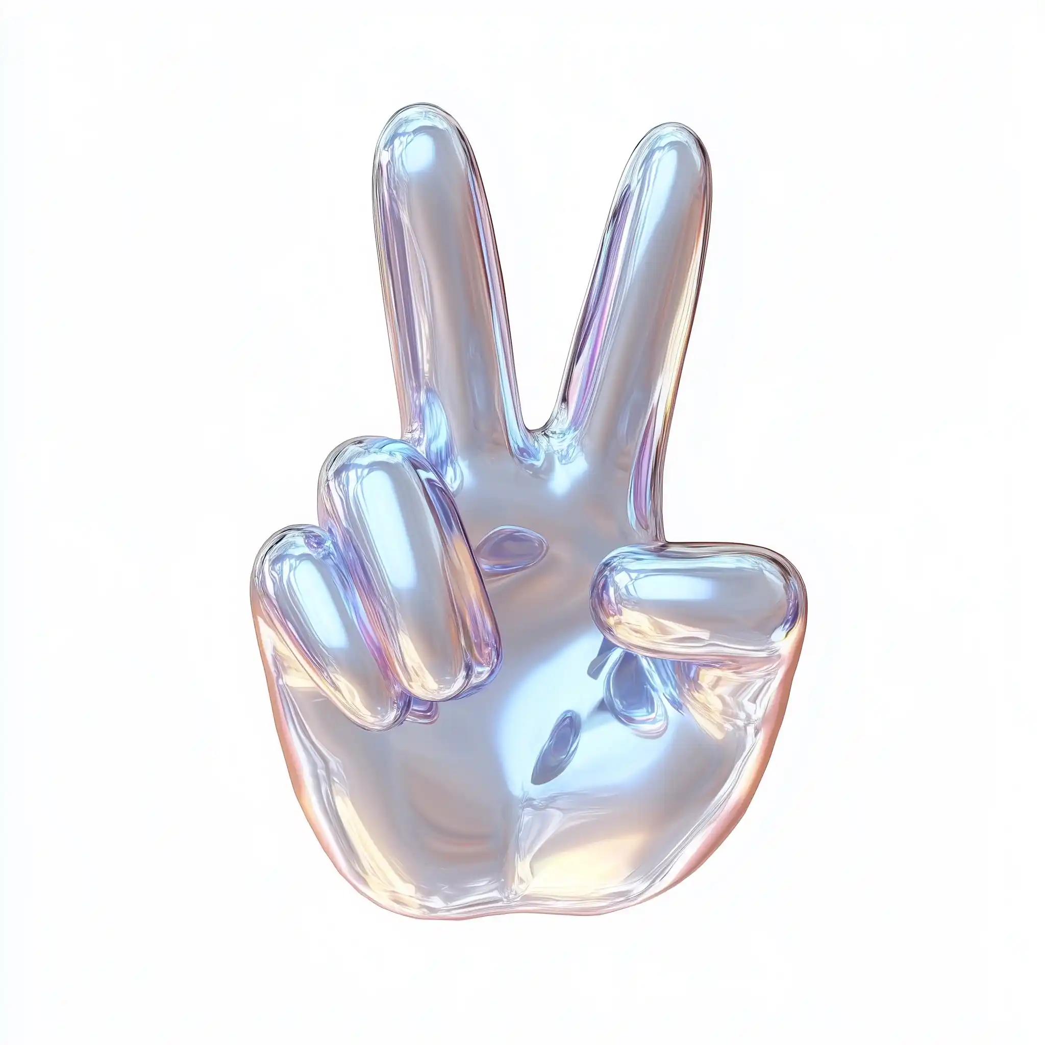 3D Transparent Peace Hand Midjourney提示词
