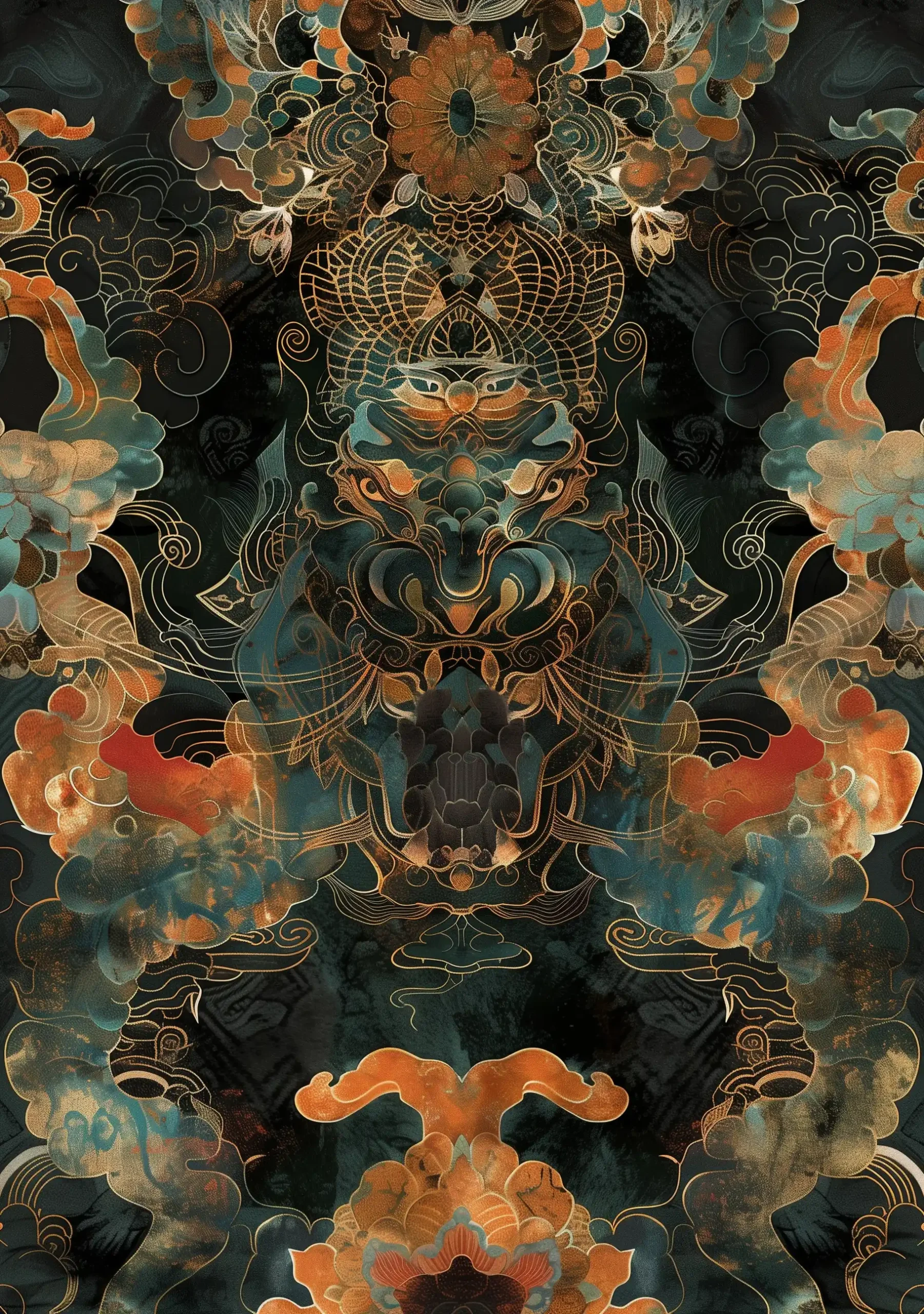 Dark Tibetan Artistry Midjourney提示词