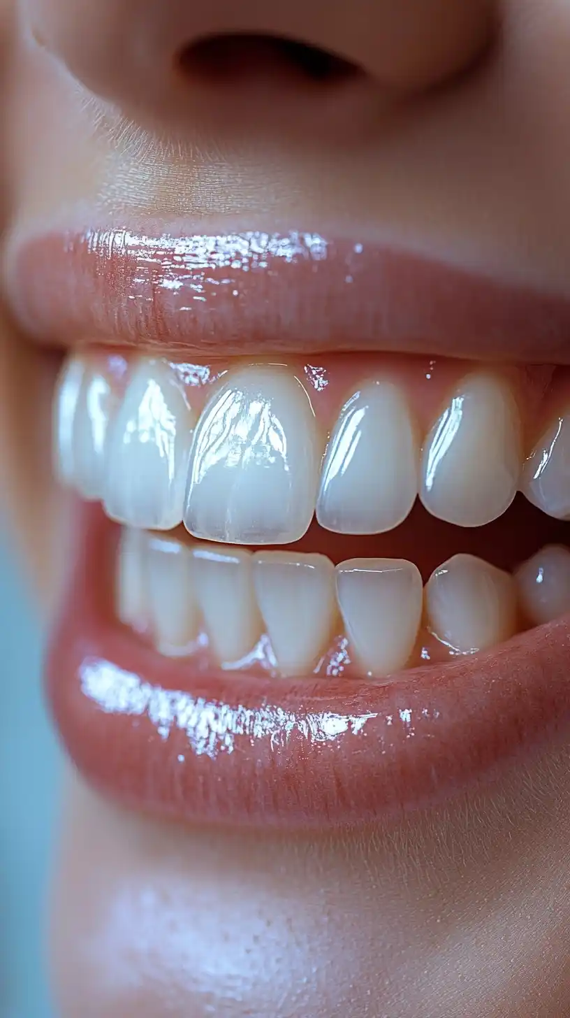 Realistic Close-Up of Teeth Midjourney提示词