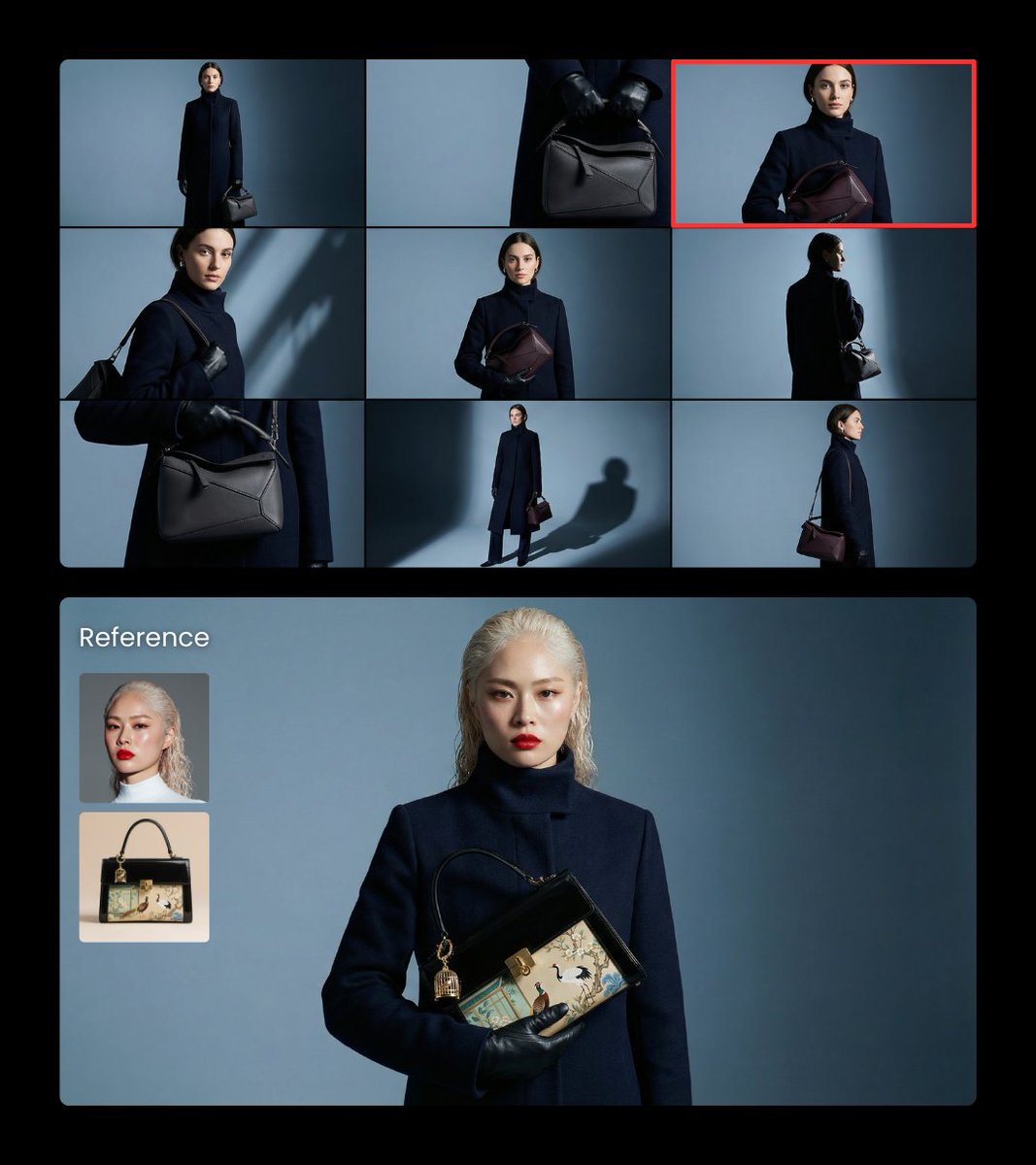 Luxury Handbag & Coat Fashion Photography - Studio Shoot Nano Banana提示词