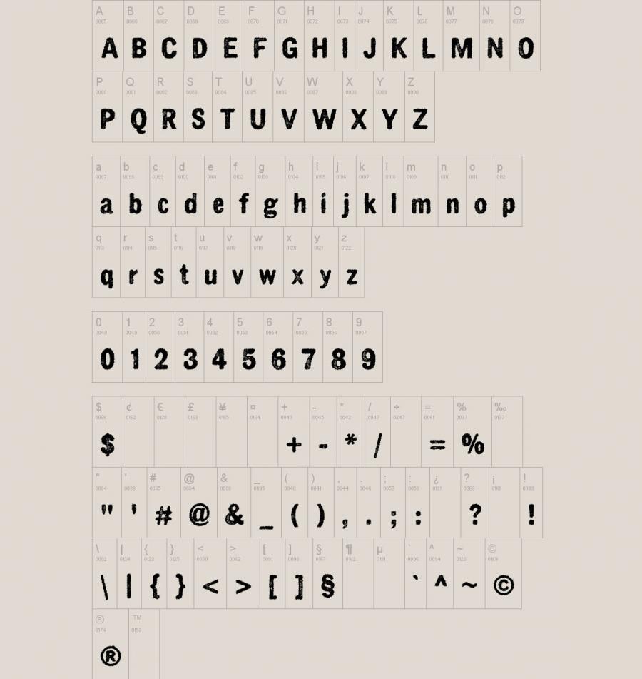 枯燥乏味的风格英文字体免费下载