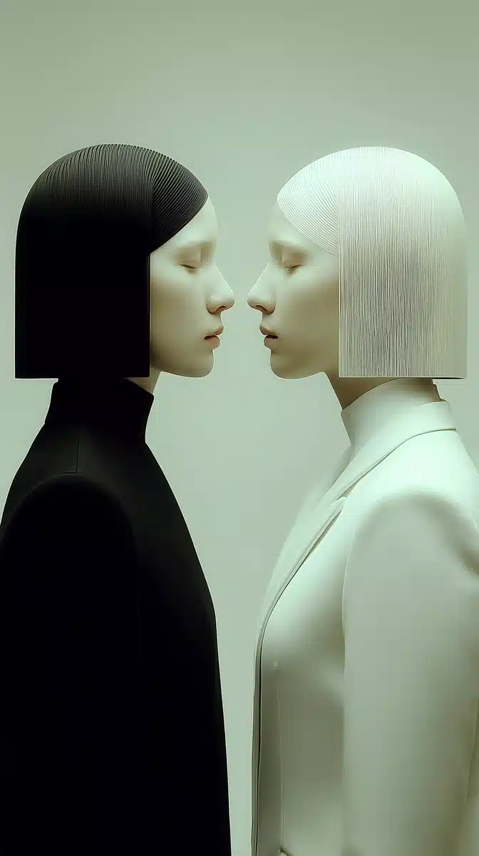 Twin Figures in Minimalism Midjourney提示词