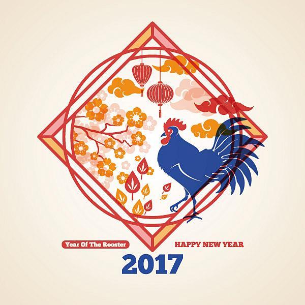 2017鸡年矢量海报