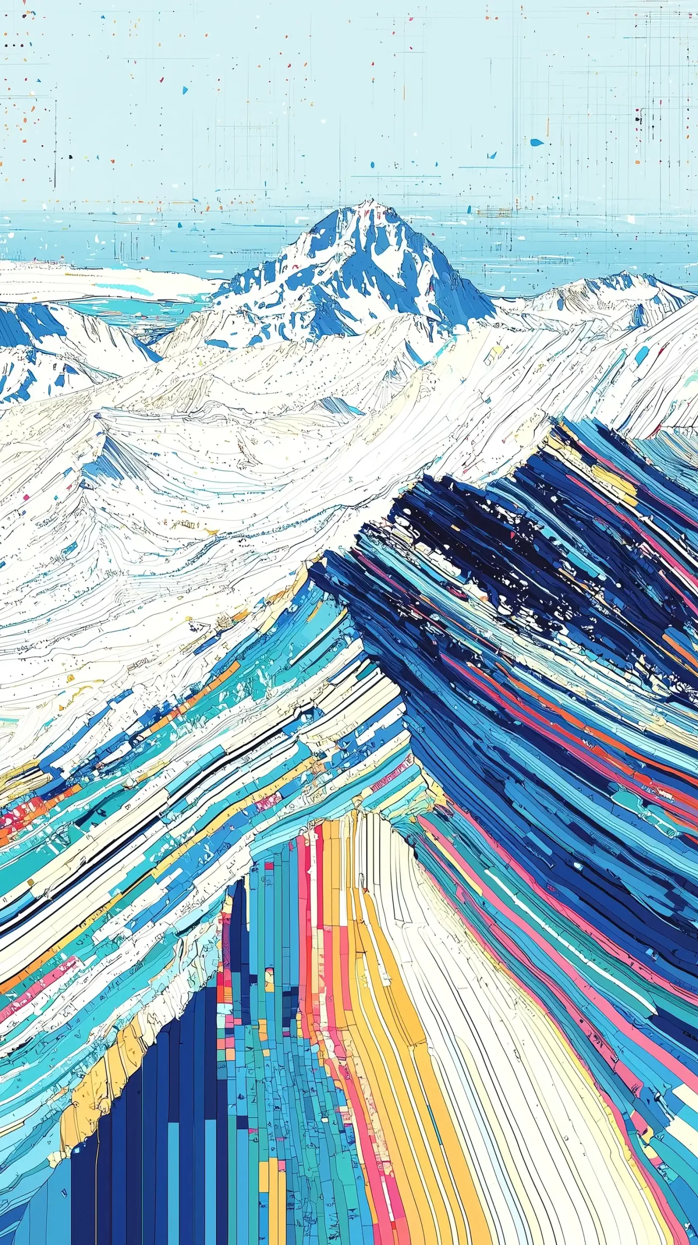 Norwegian Landscape Illustration Midjourney提示词