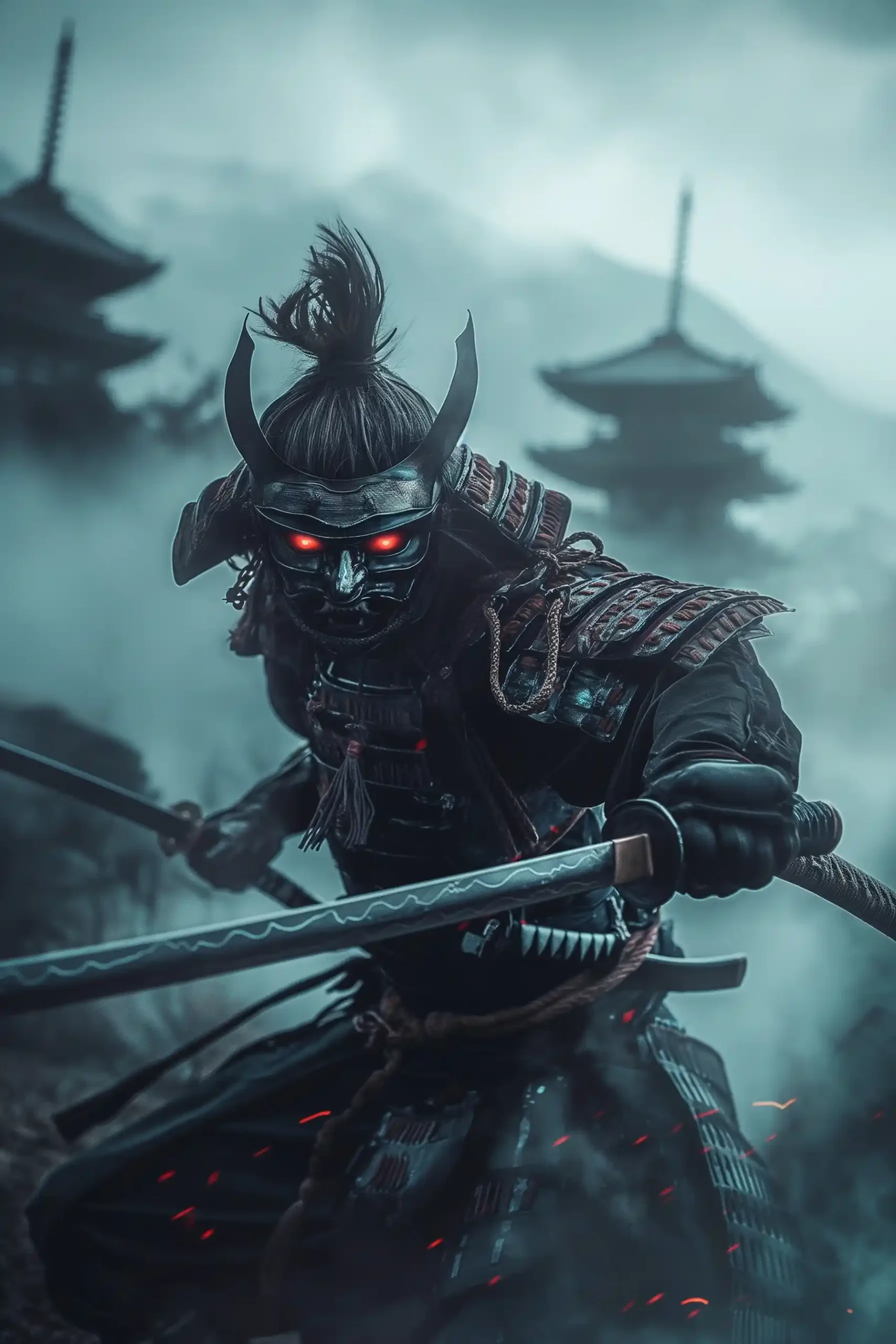 Sinister Samurai Showdown Midjourney提示词