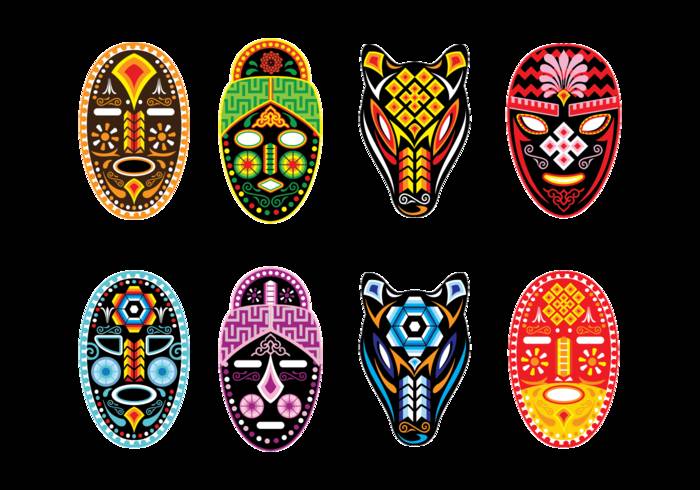 Huichol面具矢量