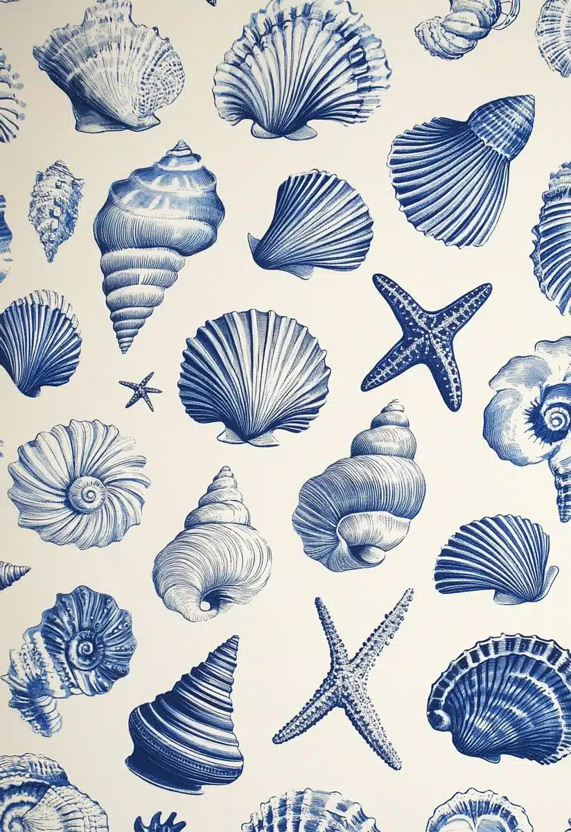 Vintage Marine Pattern Design Midjourney提示词