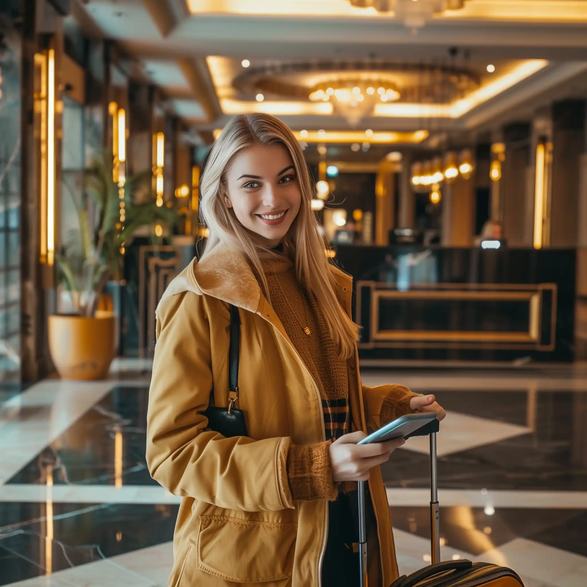 Luxury Hotel Arrival Shot Midjourney提示词