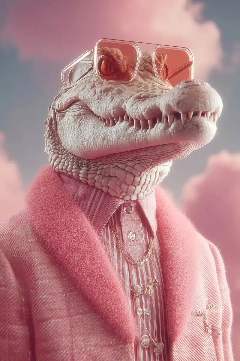Surreal Alligator Morning Routine Midjourney提示词