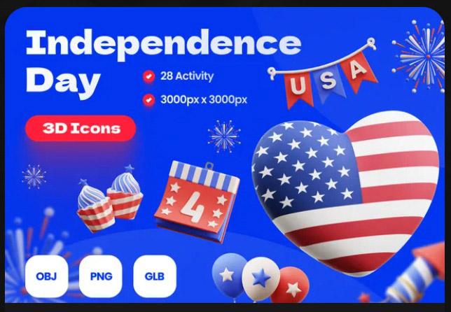 Independence Day 3D Illustrations