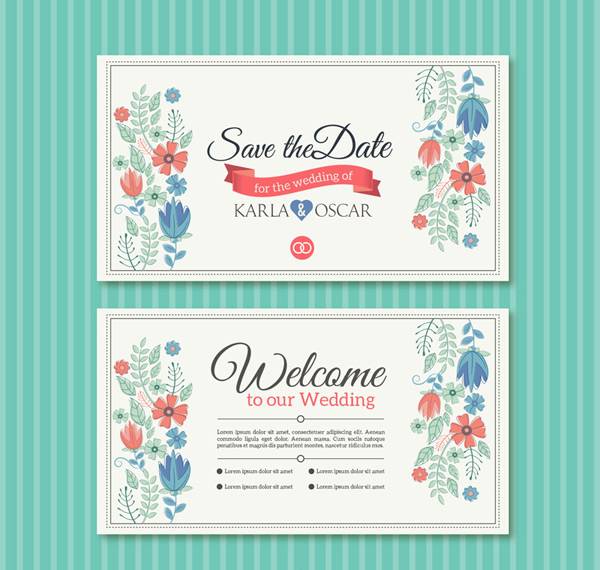 花卉婚礼邀请卡