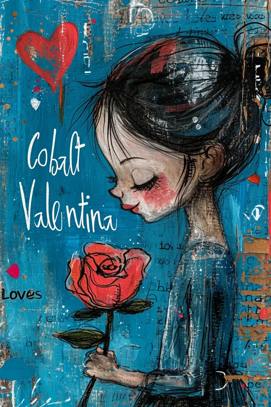 Scribbled Love Cobalt and Valentina Midjourney提示词