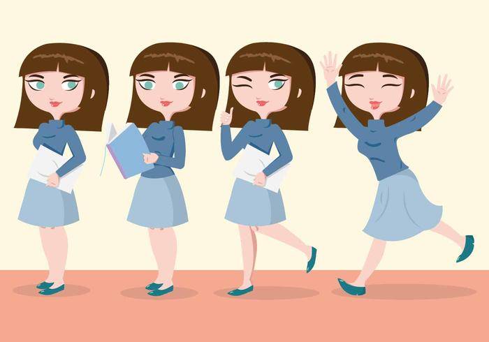 学生女人字符矢量
