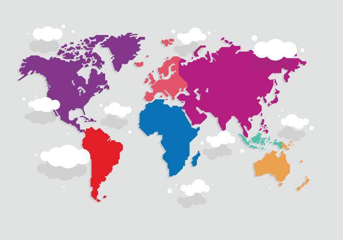 Mapa Mundi五颜六色的传染媒介
