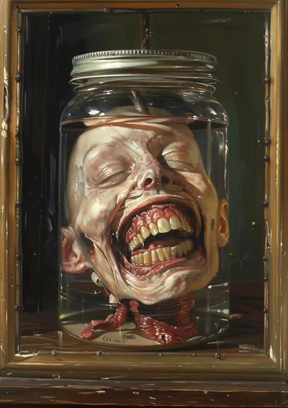 Victorian Head in Jar Midjourney提示词