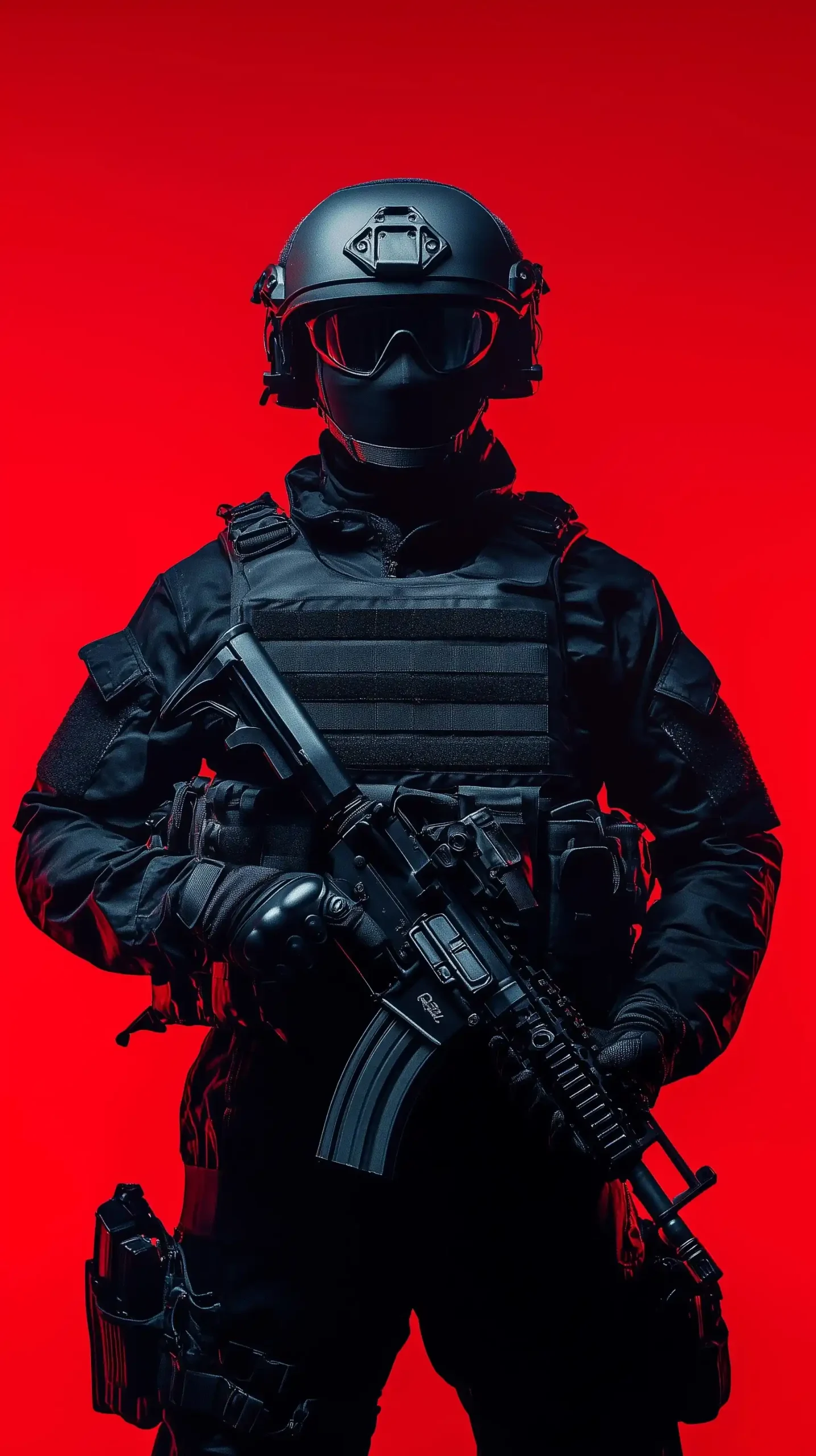 Tactical SWAT in Black Midjourney提示词