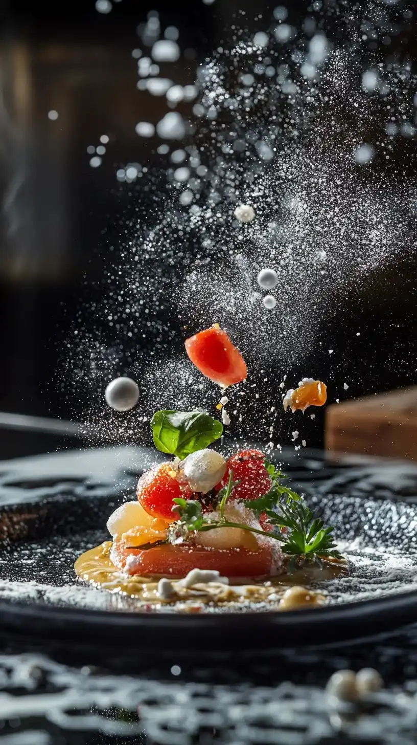 Hyper-Realistic Molecular Cuisine Midjourney提示词