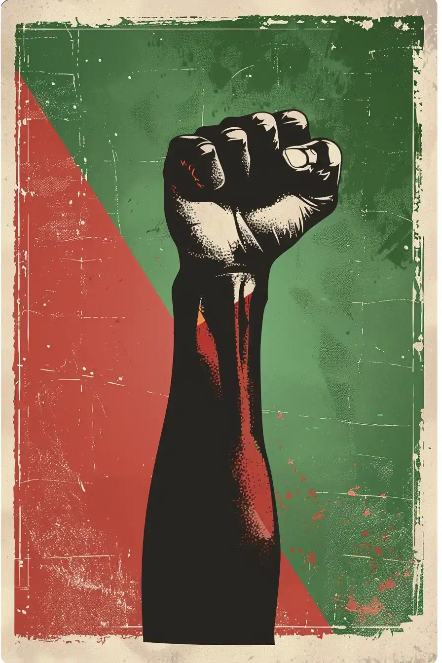 Bangladesh Fist Collage Midjourney提示词